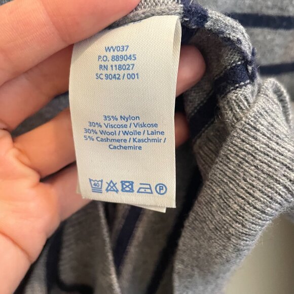 Boden Wool Blend Gray Stripped Sweater, size 2 - Picture 4 of 8